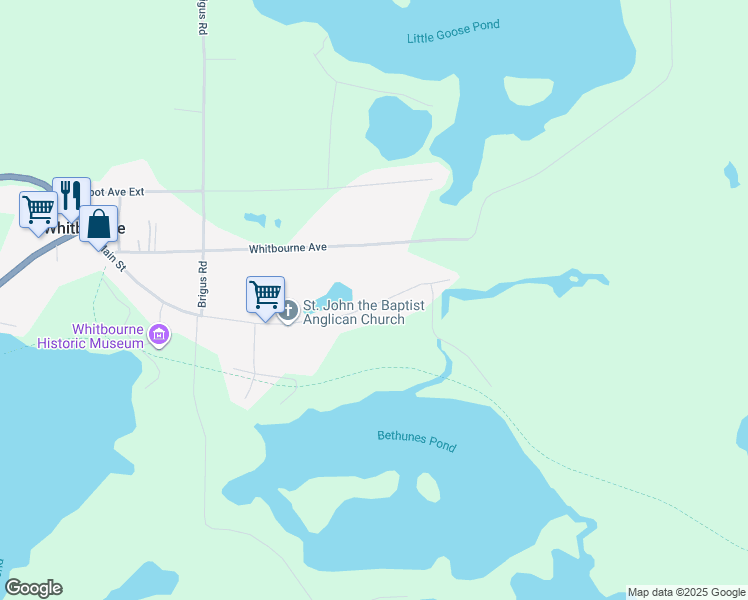 map of restaurants, bars, coffee shops, grocery stores, and more near 603 Main Road in Brigus Junction