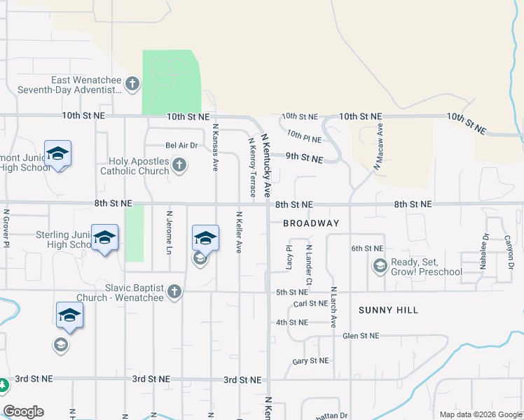 map of restaurants, bars, coffee shops, grocery stores, and more near 1698 8th Street Northeast in East Wenatchee