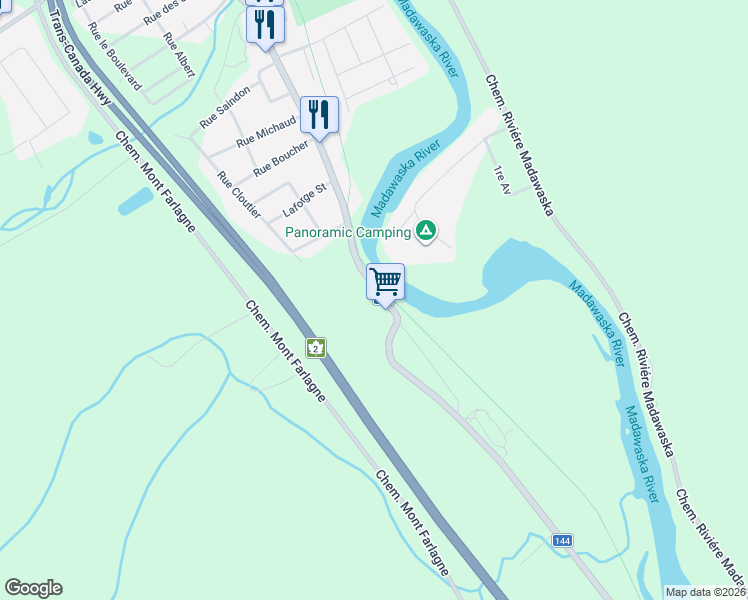 map of restaurants, bars, coffee shops, grocery stores, and more near 452 Isidore-Boucher Boulevard in Edmundston