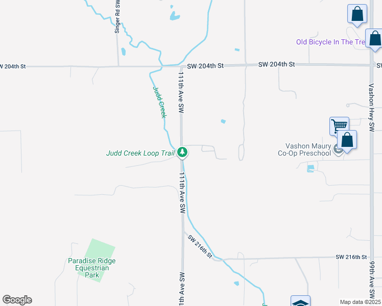 map of restaurants, bars, coffee shops, grocery stores, and more near 20832 111th Avenue Southwest in Vashon
