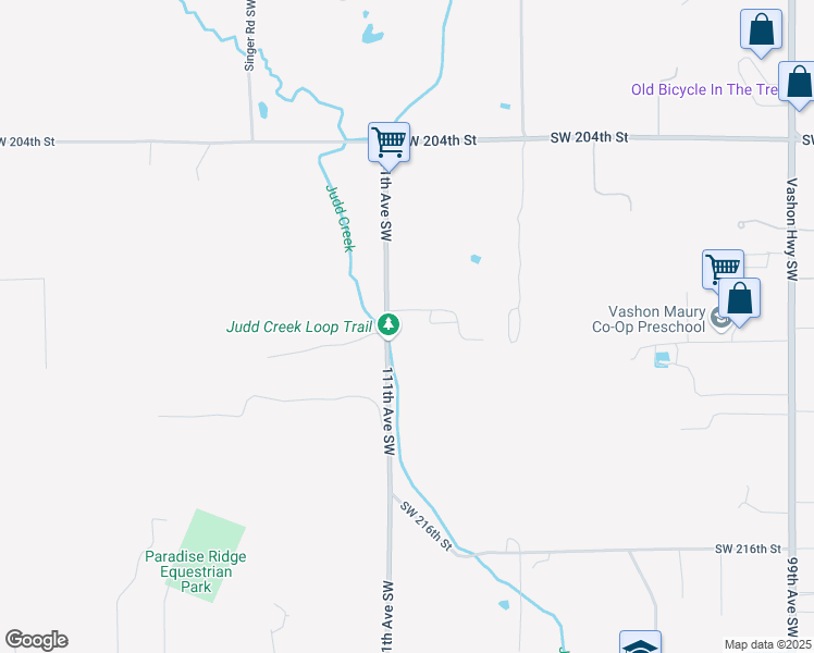map of restaurants, bars, coffee shops, grocery stores, and more near 20832 111th Avenue Southwest in Vashon