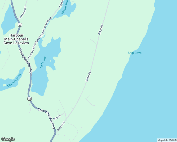 map of restaurants, bars, coffee shops, grocery stores, and more near 55 Ridge Road in Harbour Main-Chapel's Cove-Lakeview