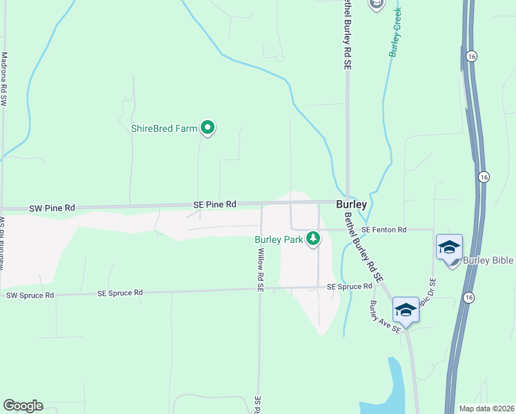 map of restaurants, bars, coffee shops, grocery stores, and more near 1121 Southeast Pine Road in Port Orchard