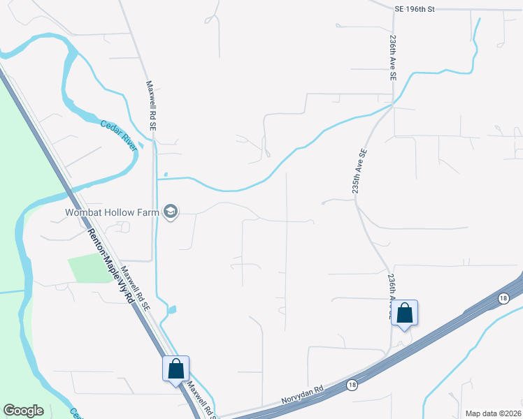 map of restaurants, bars, coffee shops, grocery stores, and more near 22928 Southeast 206th Street in Maple Valley