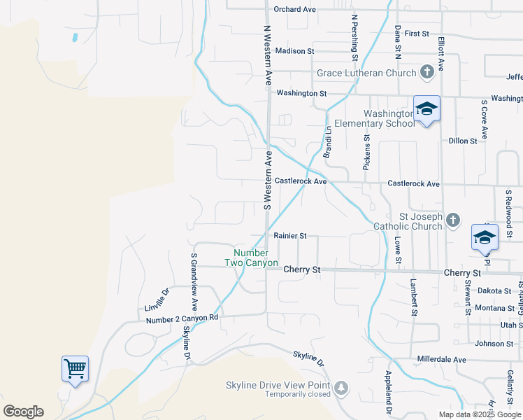 map of restaurants, bars, coffee shops, grocery stores, and more near 510 South Western Avenue in Wenatchee