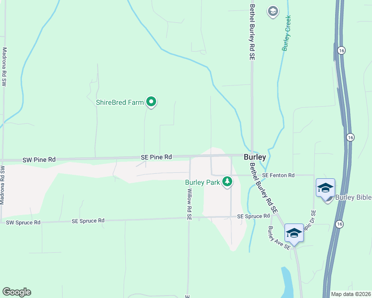 map of restaurants, bars, coffee shops, grocery stores, and more near 1121 Southeast Pine Road in Port Orchard