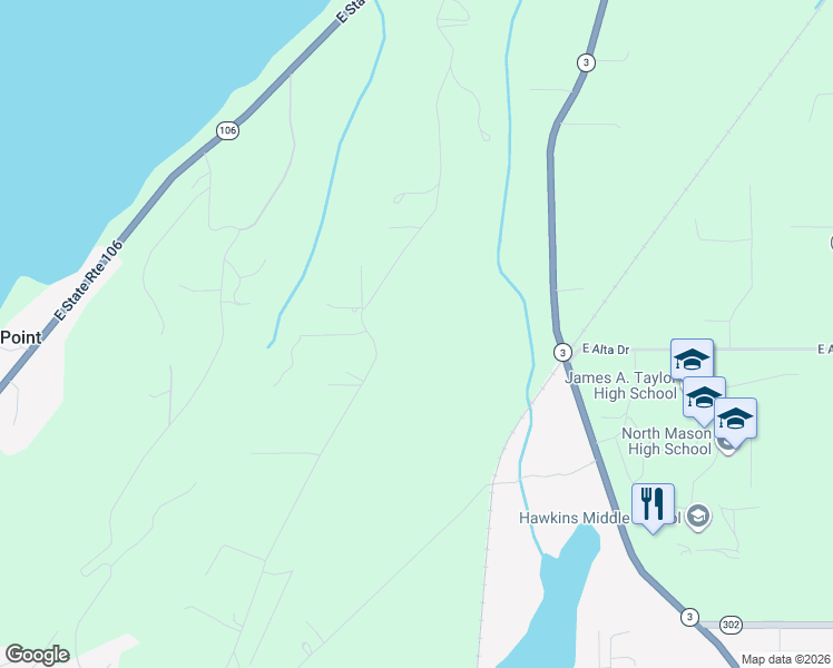 map of restaurants, bars, coffee shops, grocery stores, and more near 815-917 East Rasor Road in Belfair