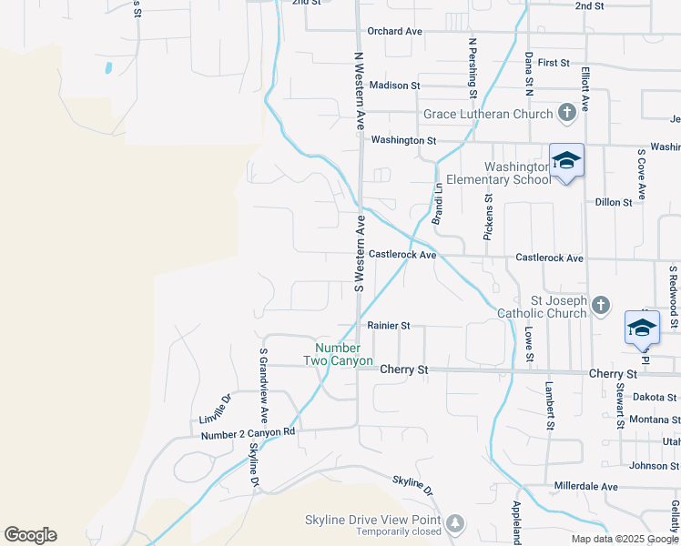 map of restaurants, bars, coffee shops, grocery stores, and more near 510 South Western Avenue in Wenatchee