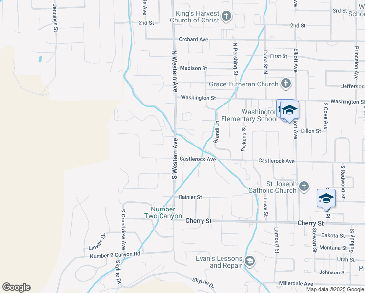 map of restaurants, bars, coffee shops, grocery stores, and more near 1738 Castlerock Avenue in Wenatchee