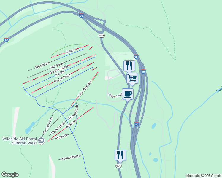 map of restaurants, bars, coffee shops, grocery stores, and more near 200 Pass Life Way in North Bend