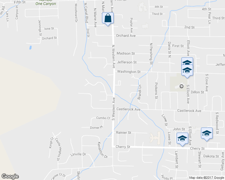 map of restaurants, bars, coffee shops, grocery stores, and more near 200 South Western Avenue in Wenatchee