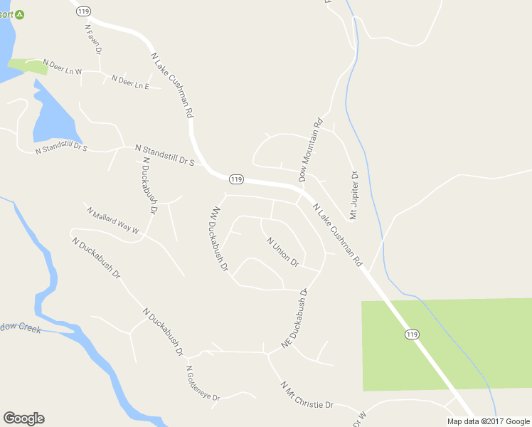 map of restaurants, bars, coffee shops, grocery stores, and more near 20 Union Way in Hoodsport