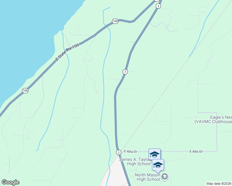 map of restaurants, bars, coffee shops, grocery stores, and more near 21661 Washington 3 in Belfair