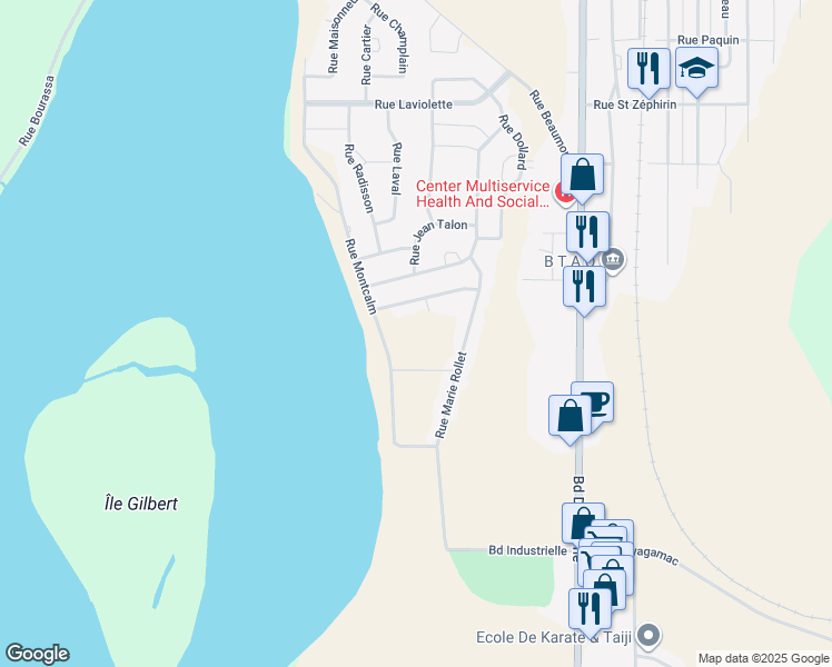 map of restaurants, bars, coffee shops, grocery stores, and more near in La Tuque