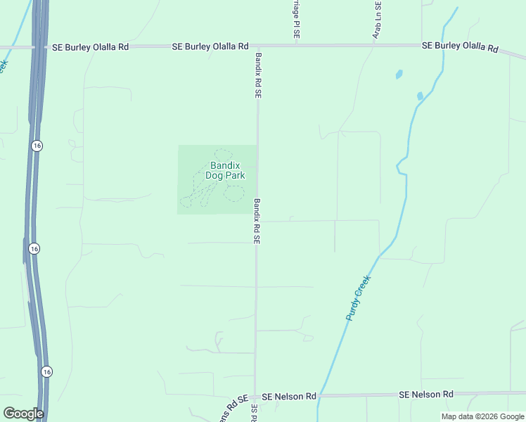 map of restaurants, bars, coffee shops, grocery stores, and more near 13317 Bandix Road Southeast in Olalla
