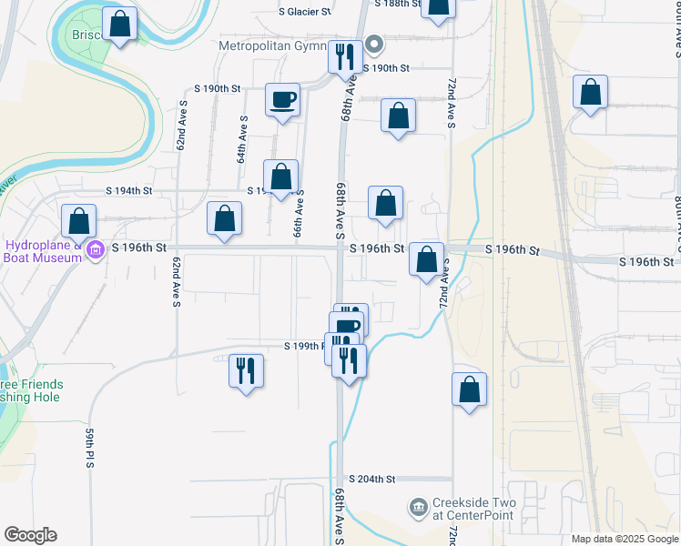 map of restaurants, bars, coffee shops, grocery stores, and more near West Valley Highway in King County