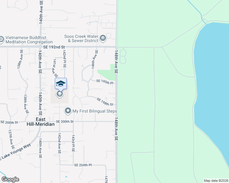 map of restaurants, bars, coffee shops, grocery stores, and more near 14728 Southeast 197th Court in Renton