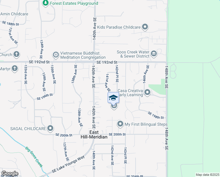map of restaurants, bars, coffee shops, grocery stores, and more near 19322 141st Avenue Southeast in Renton