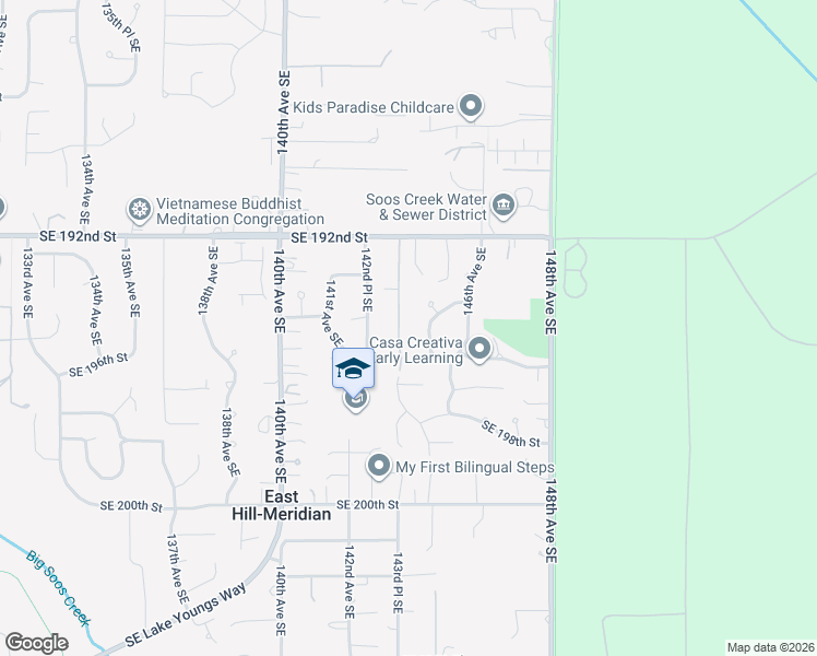 map of restaurants, bars, coffee shops, grocery stores, and more near 19331 144th Court Southeast in Renton