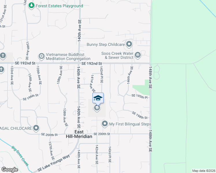 map of restaurants, bars, coffee shops, grocery stores, and more near 19324 142nd Place Southeast in Renton