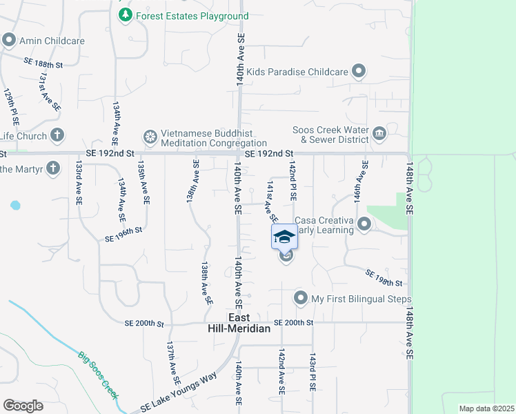 map of restaurants, bars, coffee shops, grocery stores, and more near 14029 Southeast 194th Street in Renton