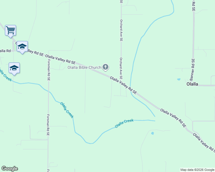 map of restaurants, bars, coffee shops, grocery stores, and more near 13082 Olalla Valley Road Southeast in Olalla