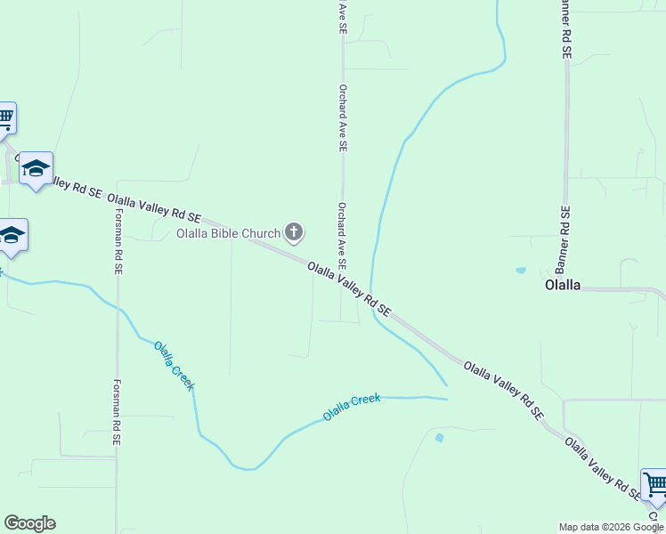 map of restaurants, bars, coffee shops, grocery stores, and more near 13085 Olalla Valley Road Southeast in Olalla