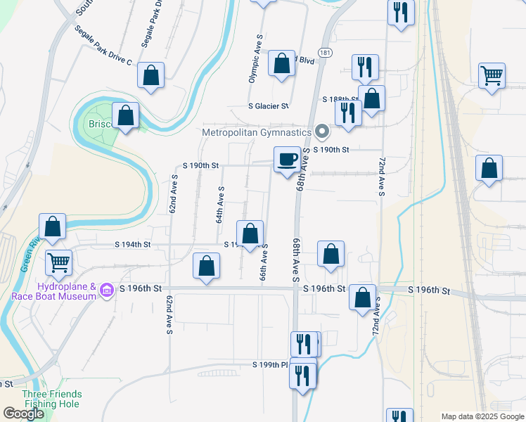 map of restaurants, bars, coffee shops, grocery stores, and more near in Seattle