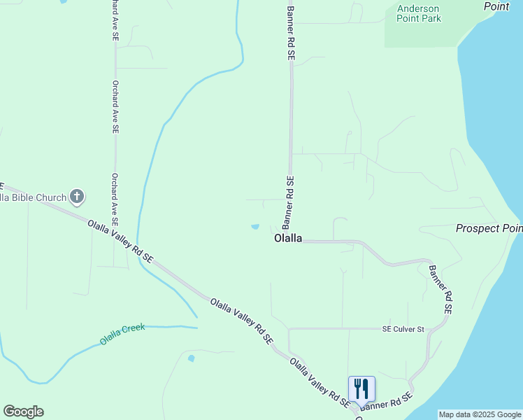 map of restaurants, bars, coffee shops, grocery stores, and more near 12716 Banner Road Southeast in Olalla