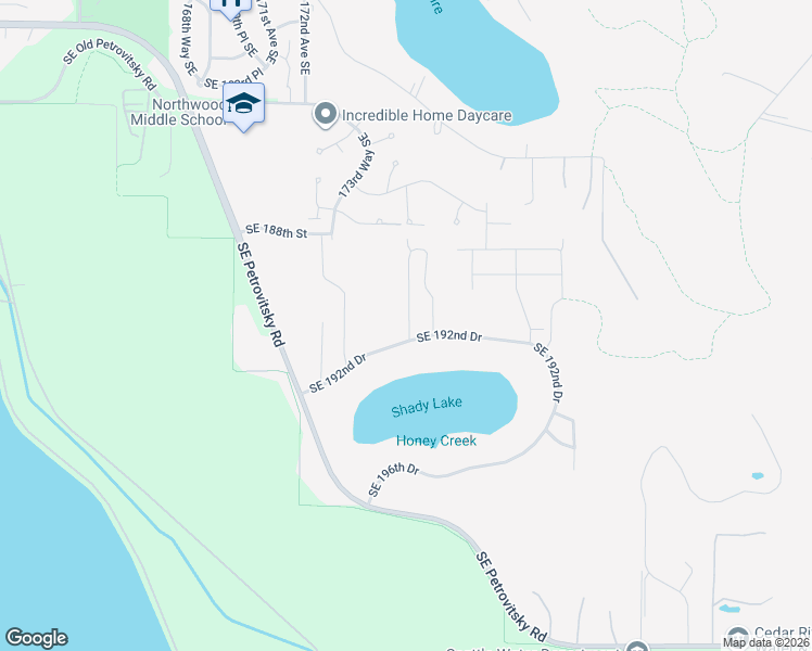 map of restaurants, bars, coffee shops, grocery stores, and more near 19036 175th Place Southeast in Renton