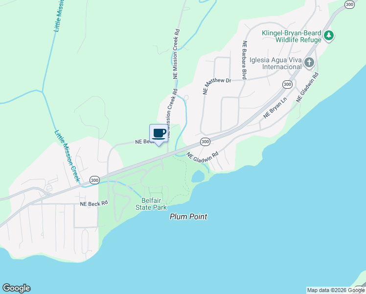 map of restaurants, bars, coffee shops, grocery stores, and more near 100 Northeast Mission Creek Road in Belfair