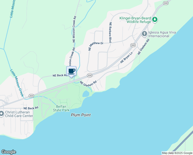 map of restaurants, bars, coffee shops, grocery stores, and more near 190 Angove Place in Belfair