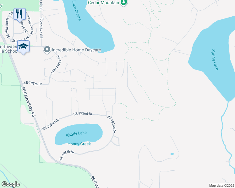 map of restaurants, bars, coffee shops, grocery stores, and more near 18830 179th Place Southeast in Renton