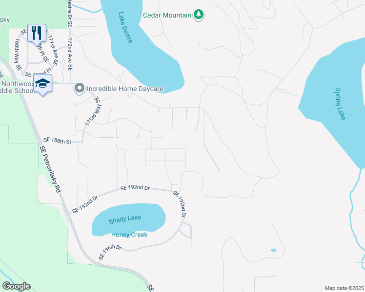 map of restaurants, bars, coffee shops, grocery stores, and more near 18830 179th Place Southeast in Renton
