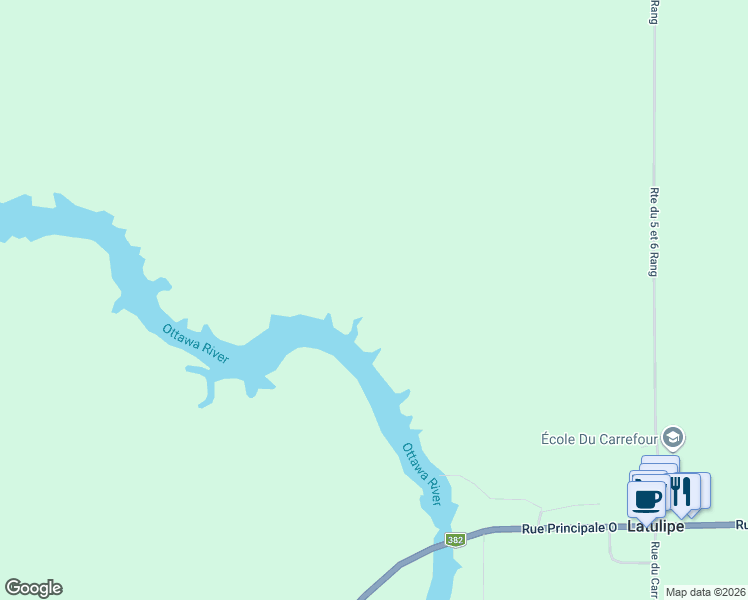 map of restaurants, bars, coffee shops, grocery stores, and more near in Latulipe-et-Gaboury