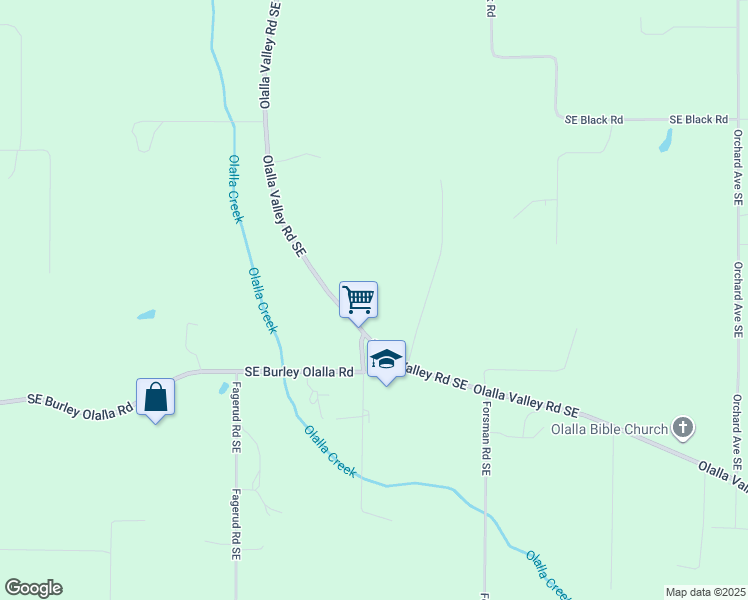 map of restaurants, bars, coffee shops, grocery stores, and more near 12631 Olalla Valley Road Southeast in Olalla