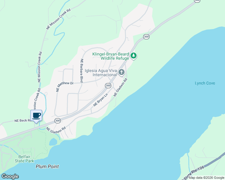 map of restaurants, bars, coffee shops, grocery stores, and more near 31 Northeast Lorna Lee Way in Belfair