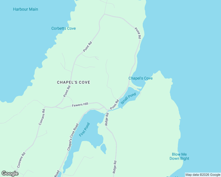 map of restaurants, bars, coffee shops, grocery stores, and more near Crowleys Road in Harbour Main-Chapel Cove-Lakeview