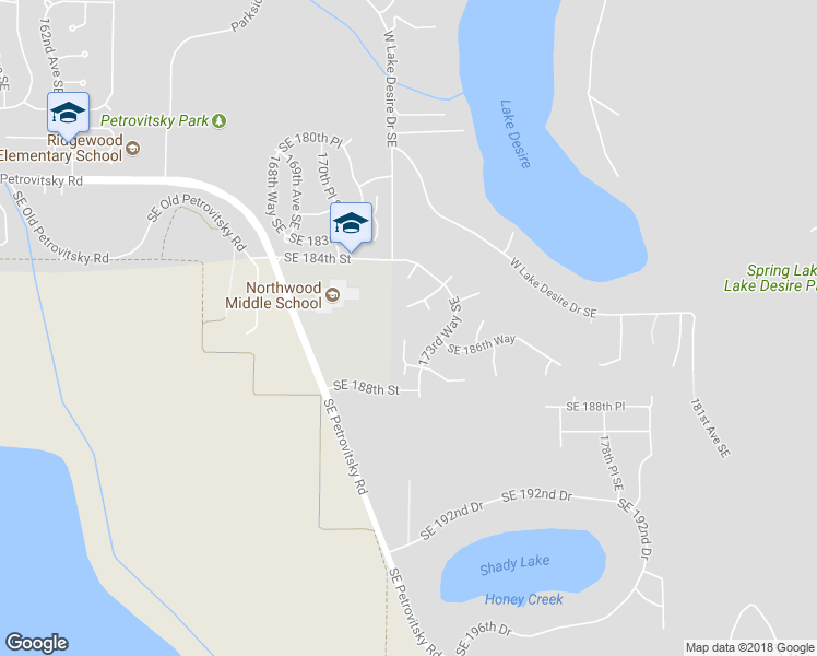 map of restaurants, bars, coffee shops, grocery stores, and more near 18636 172nd Place Southeast in Renton