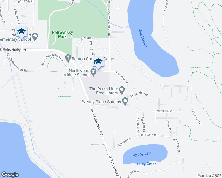 map of restaurants, bars, coffee shops, grocery stores, and more near 18637 172nd Place Southeast in Renton