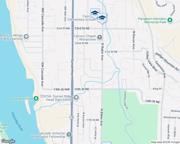 map of restaurants, bars, coffee shops, grocery stores, and more near 2041 Autumn Drive in East Wenatchee