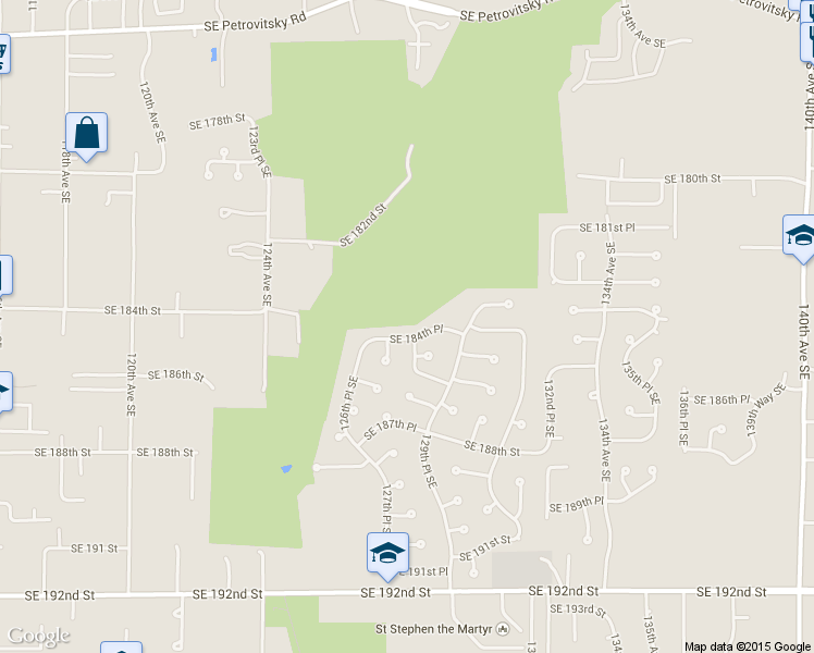 map of restaurants, bars, coffee shops, grocery stores, and more near 12712 Southeast 184th Place in Renton