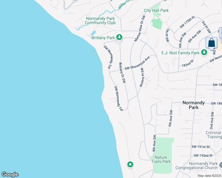 map of restaurants, bars, coffee shops, grocery stores, and more near 18177 Normandy Terrace Southwest in Normandy Park