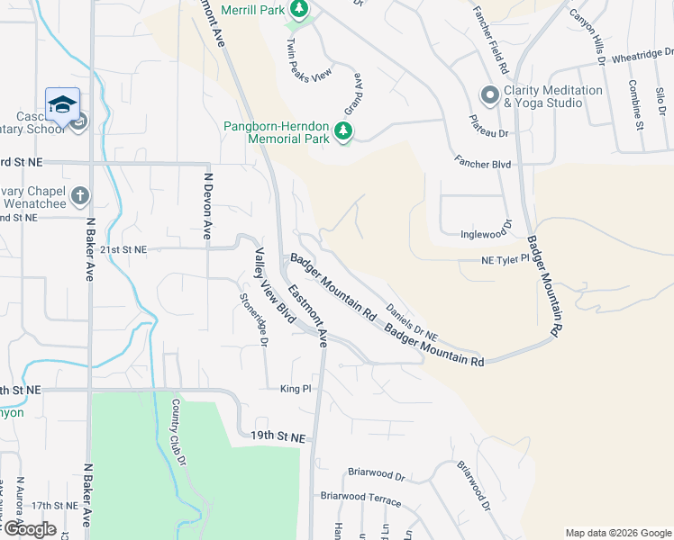 map of restaurants, bars, coffee shops, grocery stores, and more near 602 Daniels Drive Northeast in East Wenatchee
