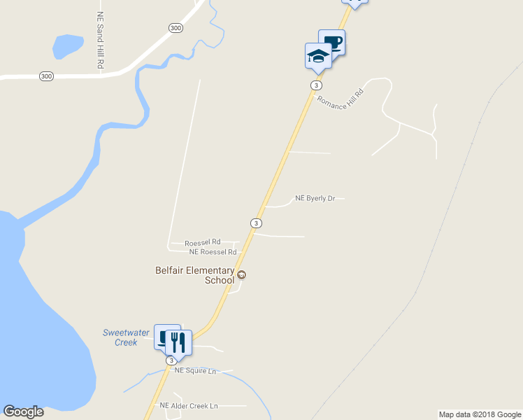 map of restaurants, bars, coffee shops, grocery stores, and more near 22991 Highway 3 in Belfair