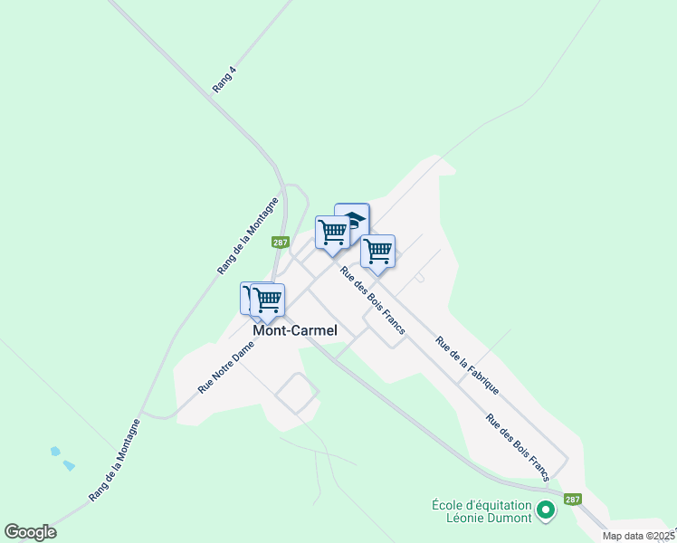 map of restaurants, bars, coffee shops, grocery stores, and more near 10 Rue des Bois Francs in Mont-Carmel