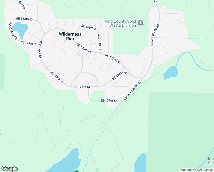 map of restaurants, bars, coffee shops, grocery stores, and more near 43103 Southeast 174th Street in North Bend