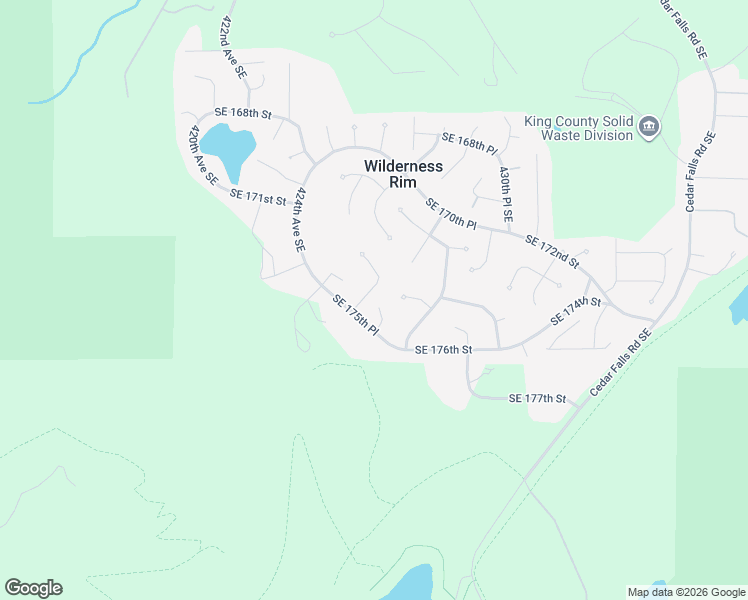 map of restaurants, bars, coffee shops, grocery stores, and more near 42749 Southeast 173rd Place in North Bend