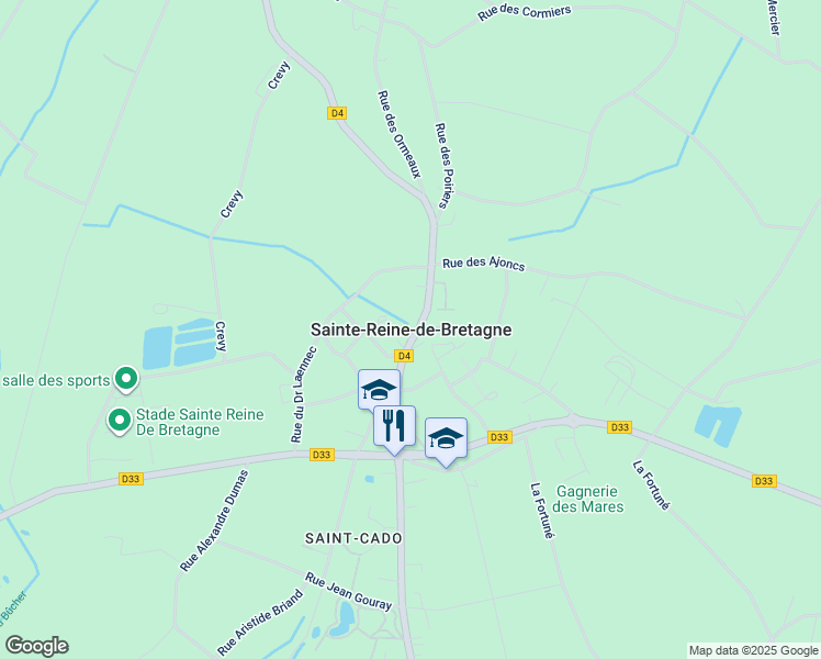 map of restaurants, bars, coffee shops, grocery stores, and more near in Sainte-Reine-de-Bretagne