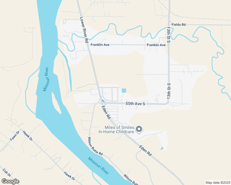 map of restaurants, bars, coffee shops, grocery stores, and more near 1075 55th Ave S in Great Falls